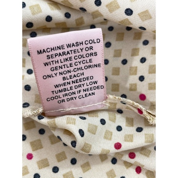 0649A- Philosophy Women’s Button Down Shirt Point Collar S Gold Black Red Dots - Picture 7 of 12